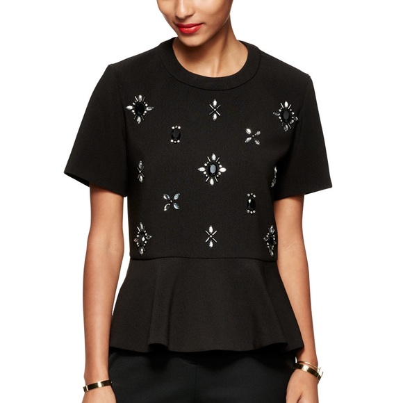 kate spade Tops - Kate Spade Embellished Ruffle Top